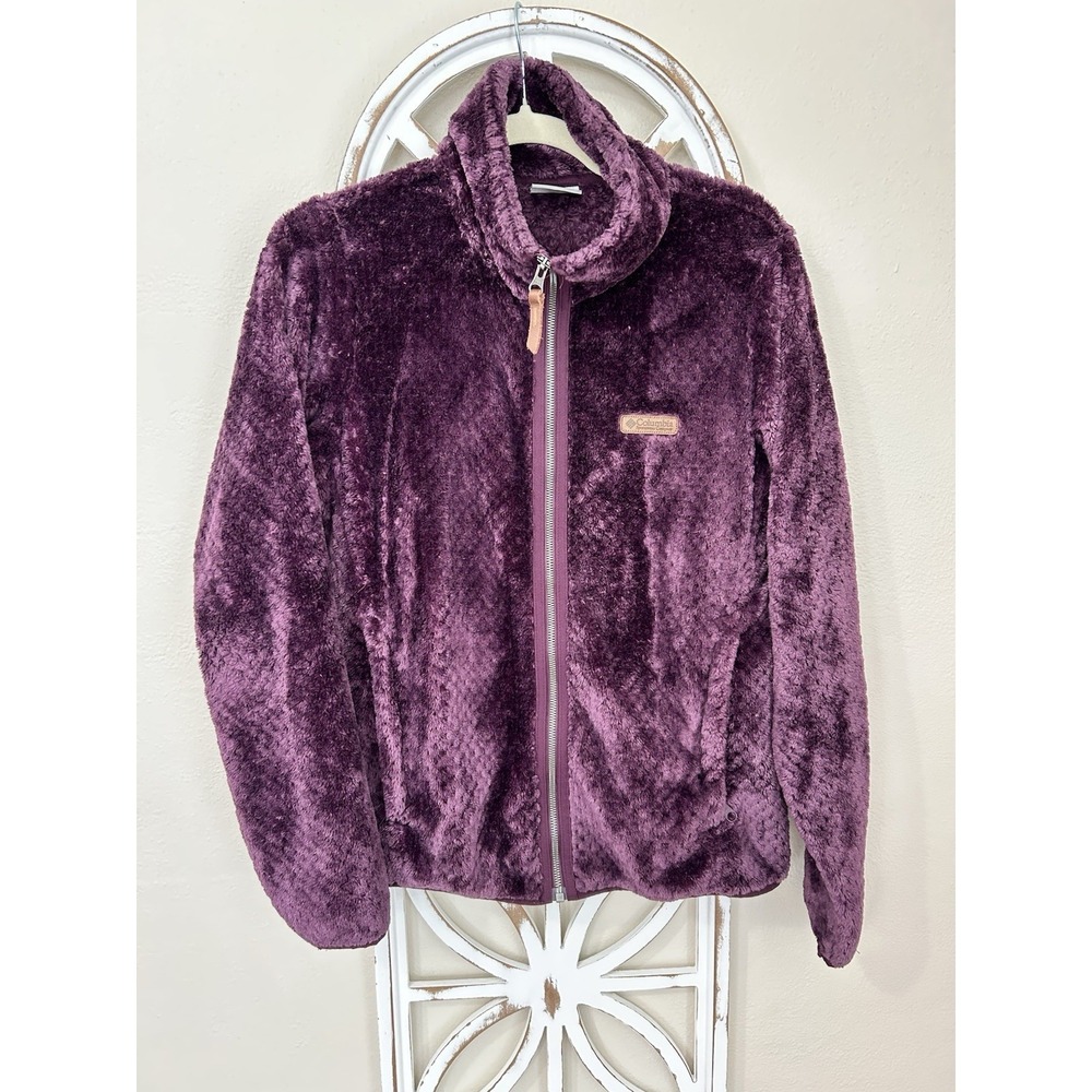 Columbia Fire Side II Sherpa Half Zip Fleece Plum Pullover Womens Medium